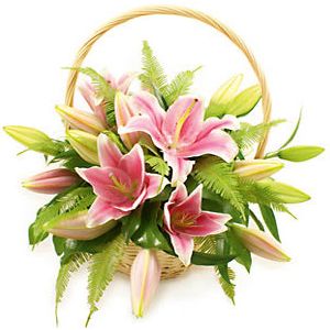 Корзинка из лилий