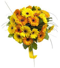 Букет невесты из жёлтых гербер